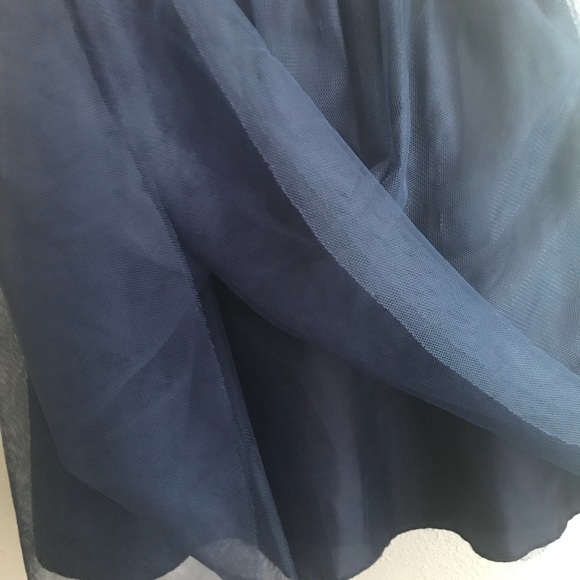 Formal navy blue sequin skater dress - Picture 4 of 5